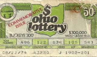 Ohio Lottery Buckeye 300 Commemorative Issue Ticket 74  