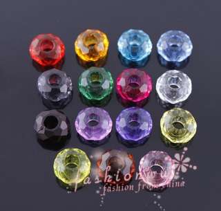 Lot 200 pcs Colorful Faceted Plastic Rondelle Beads 1  
