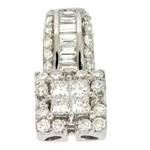  14k White Slide 0.82 Ct Diamond Pendant   JewelryWeb 