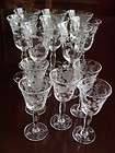 fostoria optical pattern crystal wine glasses 7 and cordials 5 one day 