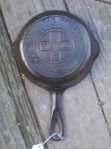   Vintage Large Block Griswold Erie Cast Iron # 4 7 Skillet w Heat Ring