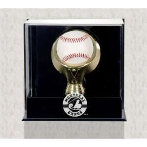 Wall Mounted Gold Ring Baseball Expos Logo Display Case  