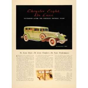  1931 Ad Chrysler Eight De Luxe Sedan Automobile   Original 