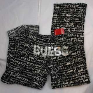 GUESS JEANS Black & White Text Pajama Flannel Pants for Women New With 