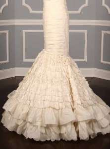AUTHENTIC Oscar de la Renta 92E22 Ivory Strapless Silk Couture Bridal 