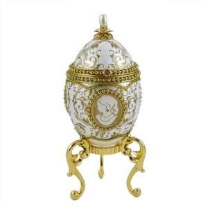  Victorian Cameo Egg Box   Genuine Goose Egg   Faberge Style 