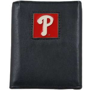  MLB Philadelphia Phillies Black Tri Fold Leather Executive 