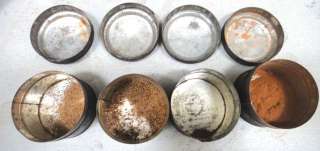 LOT antique 4 METAL SPICE TINS replacements 3 X 2 1/4 w/LIDS 