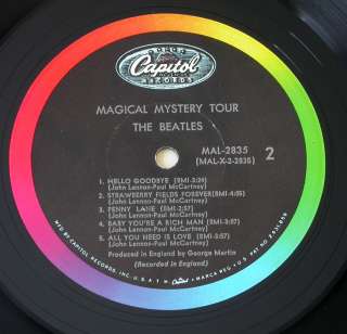 Beatles Magical Mystery Tour MONO US Capitol MAL 2835 LP Excellent 
