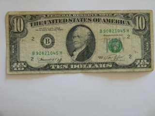 1974 Ten (10) Dollar B Series Note  