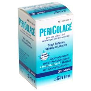  Peri Colace Stool Softener/Stimulant Laxative, Tablets, 30 