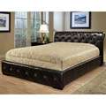 Castela Dark Brown Faux Leather Queen size Sleigh Bed  