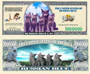 RUSSIAN BLUE CAT DOLLAR BILL (2/$1.00)  