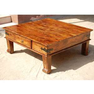 Solid Wood Square Drawer Sofa Cocktail Coffee Table Living Room 