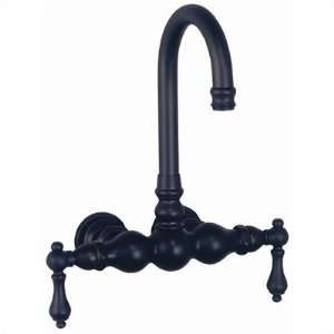 Tub Wall Mount Wide Gooseneck Faucet with Metal Lever Handles Finish 