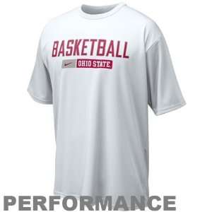 Nike Ohio State Buckeyes White Basketball Dri FIT Performance T shirt 