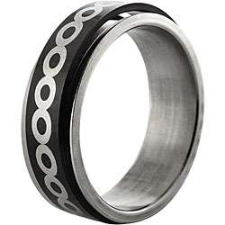 Black Stainless Steel Infinity Design Spinner Ring  