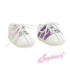   white w/ purple stripe fits 18 American Girl Doll tennis running shoe