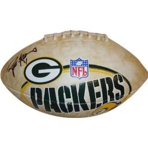  Brett Favre Green Bay Packers Autographed Logo Football 