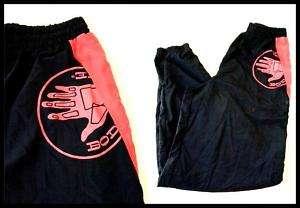 Vtg 80s black & neon BODY GLOVE baggy nylon PANTS S/M  