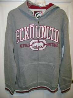 Ecko Unlimited Champ Hoodie Grey/Maroon NWT $59.50  