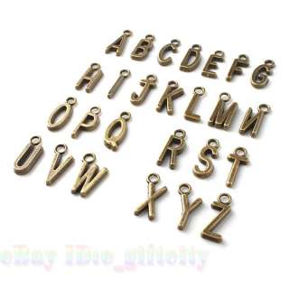390 Antique Bronze Charms Letters A Z Pendants 140891  