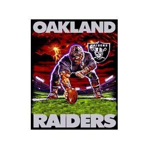  NFL Oakland Raiders 3 Point Stance Afghan Blanket Sports 