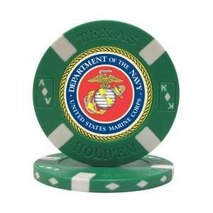   Seal on Green BigSlick Texas Holdem Poker Chip