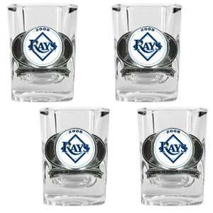 Tampa Bay Rays American League Champions 4 Piece Square Shot Glass Set 