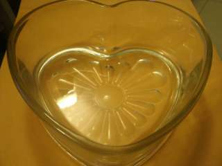 Libby Heart Shaped Clear Glass Dish New Never Used *  