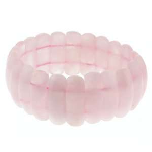  Rose Quartz Gemstone Beads Stretchy Bracelet Bangle 7 Inch 