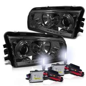   Kit+ 06 10 Dodge Charger Halo Smoked Projector Head Lights Automotive