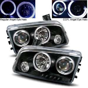  06 10 Dodge Charger Black CCFL Halo Projector Headlights 