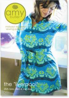 Amy Butler Liverpool Shirt, Tunic, Short & Long Dress Sewing Pattern 