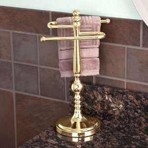  Ridge Shape Countertop Towel Holder   Polished Brass