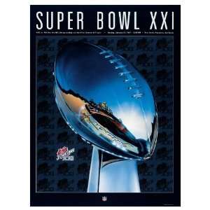 Canvas 22 x 30 Super Bowl XXI Program Print   1987, Giants vs Broncos 