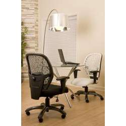 Deluxe Contemporary White Adjustable Office Chair  