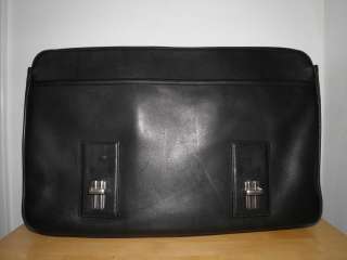 Coach Black Leather Thompson Computer Laptop Briefcase Business Bag 