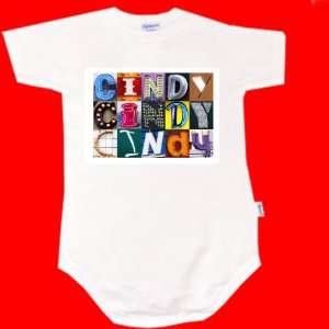  CINDY Personalized Baby Onesie Bodysuit Using Sign Letters 