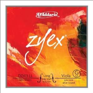   Zyex Viola String G Long Scale 4/4 Silver Light Musical Instruments