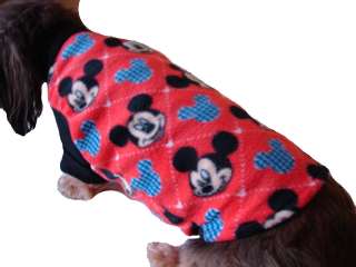 Dachshund Red Mickey Mouse Fleece Dog Sweater, Small  