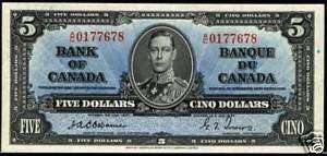 Canada 5 Dollars 1937, P.60a  