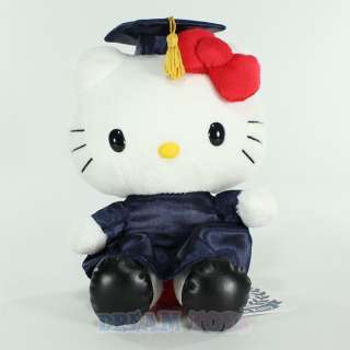   2012 8 Hello Kitty Navy Large Plush Doll Toy Grad Cap and Gown