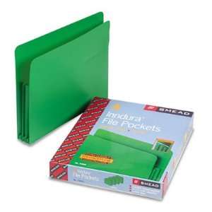   Drop Front File Pockets, Straight Tab, Poly, Ltr, GN, 4/box Office