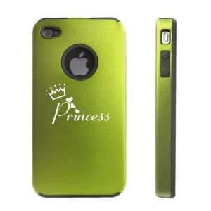 Apple iPhone 4 4S 4G Green D233 Aluminum & Silicone Case Princess with 