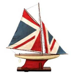 Union Jack Pond Yacht Wood Model Ship  Toys & Games  
