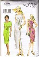 Easy Short Sleeve Sleeveless Straight Dress Vogue Sewing Pattern Size 