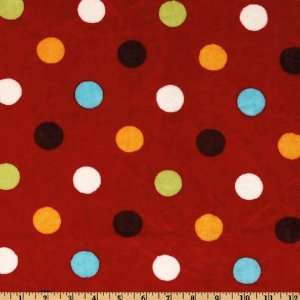  60 Wide Kaufman Minky Cuddle Jumbo Dot Red/Mango Fabric 