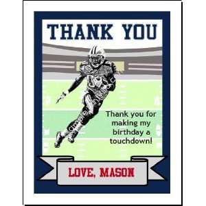  Patriots Colored Football Thank You Cards 