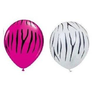  11 Zebra Print with Black & Pink Balloons 12pk Health 